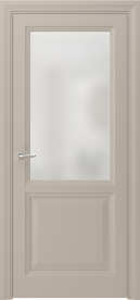 Межкомнатная дверь ПО ARTA 2 в цвете Мускат софт со стеклом Сатинат Белый