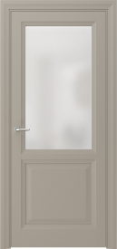 Межкомнатная дверь ПО ARTA 2 в цвете Грэй софт со стеклом Сатинат Белый