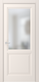 Межкомнатная дверь ПО ARTA 2 в цвете Крем софт со стеклом Сатинат Белый