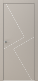 Межкомнатная дверь GRAFICA 2 Cтоун белый двустворчатая в цвете Мускат софт без стекла