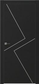 Межкомнатная дверь GRAFICA 2 Cтоун белый двустворчатая в цвете Чёрный софт без стекла