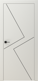 Межкомнатная дверь GRAFICA 2 стоун чёрный двустворчатая в цвете Айвори Софт без стекла