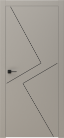 Межкомнатная Раздвижная дверь GRAFICA 2 стоун чёрный купе в цвете Грэй софт без стекла