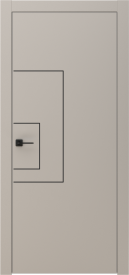 Межкомнатная дверь GRAFICA 1 стоун чёрный. в цвете Мускат софт без стекла