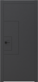 Межкомнатная дверь GRAFICA 1 стоун чёрный. двустворчатая в цвете Маренго софт без стекла