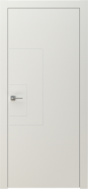 Межкомнатная дверь GRAFICA 1 Cтоун белый двустворчатая в цвете Айвори Софт без стекла