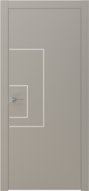 Межкомнатная дверь GRAFICA 1 Cтоун белый двустворчатая в цвете Грэй софт без стекла