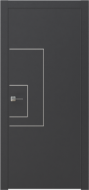 Межкомнатная дверь GRAFICA 1 Cтоун серый в цвете Маренго софт без стекла