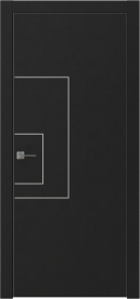 Межкомнатная дверь GRAFICA 1 Cтоун серый двустворчатая в цвете Чёрный софт без стекла