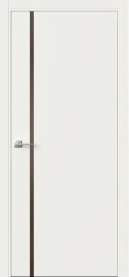Межкомнатная дверь ПО БЭЙС 1/1 в цвете Белый со стеклом RAY бронза