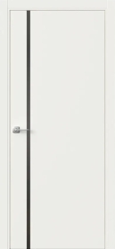 Межкомнатная дверь ПО БЭЙС 1/1 в цвете Белый со стеклом RAY серый