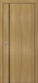 Межкомнатная дверь ПО БЭЙС 1/1 рото в цвете Дуб натур. со стеклом RAY бронза