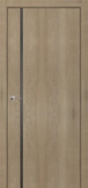 Межкомнатная дверь ПО БЭЙС 1/1 двустворчатая в цвете Дуб Скальный. со стеклом RAY серый