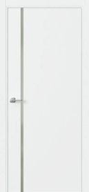 Межкомнатная дверь ПО БЭЙС 1/1 в цвете Айвори Софт со стеклом RAY белый