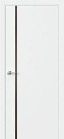 Межкомнатная дверь ПО БЭЙС 1/1 в цвете Айвори Софт со стеклом RAY бронза