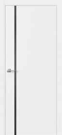 Межкомнатная дверь ПО БЭЙС 1/1 в цвете Айвори Софт со стеклом RAY серый