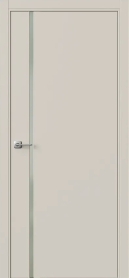 Межкомнатная дверь ПО БЭЙС 1/1 маятниковая в цвете Мускат софт со стеклом RAY белый