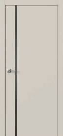 Межкомнатная дверь ПО БЭЙС 1/1 маятниковая в цвете Мускат софт со стеклом RAY серый