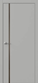 Межкомнатная дверь ПО БЭЙС 1/1 двустворчатая в цвете Грэй софт со стеклом RAY бронза