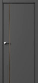 Межкомнатная Раздвижная дверь ПО БЭЙС 1/1 купе в цвете Маренго софт со стеклом RAY бронза