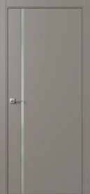 Межкомнатная Раздвижная дверь ПО БЭЙС 1/1 купе в цвете Тауп софт  со стеклом RAY белый