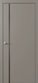 Межкомнатная дверь ПО БЭЙС 1/1 в цвете Тауп софт  со стеклом RAY бронза