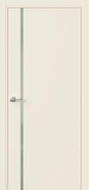 Межкомнатная дверь ПО БЭЙС 1/1 в цвете Крем софт со стеклом RAY белый