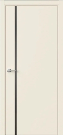 Межкомнатная дверь ПО БЭЙС 1/1 в цвете Крем софт со стеклом RAY серый