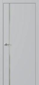 Межкомнатная дверь ПО БЭЙС 1/1 в цвете Скай софт со стеклом RAY белый