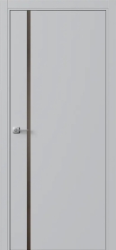 Межкомнатная дверь ПО БЭЙС 1/1 в цвете Скай софт со стеклом RAY бронза