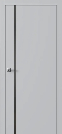 Межкомнатная дверь ПО БЭЙС 1/1 в цвете Скай софт со стеклом RAY серый