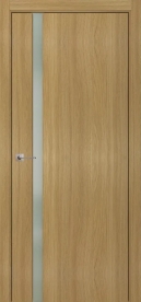 Межкомнатная дверь ПО БЭЙС 1/2 рото в цвете Дуб натур. со стеклом RAY белый