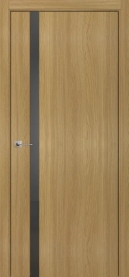 Межкомнатная дверь ПО БЭЙС 1/2 двустворчатая в цвете Дуб натур. со стеклом RAY серый