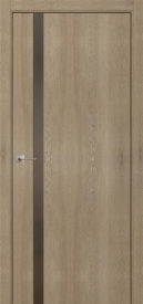 Межкомнатная дверь ПО БЭЙС 1/2 двустворчатая в цвете Дуб Скальный. со стеклом RAY бронза