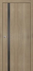 Межкомнатная дверь ПО БЭЙС 1/2 двустворчатая в цвете Дуб Скальный. со стеклом RAY серый