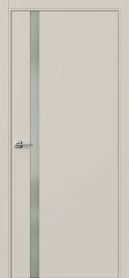 Межкомнатная дверь ПО БЭЙС 1/2 в цвете Мускат софт со стеклом RAY белый