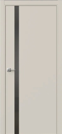 Межкомнатная дверь ПО БЭЙС 1/2 в цвете Мускат софт со стеклом RAY серый