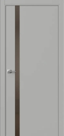 Межкомнатная дверь ПО БЭЙС 1/2 двустворчатая в цвете Грэй софт со стеклом RAY бронза
