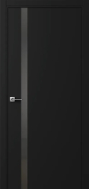 Межкомнатная Раздвижная дверь ПО БЭЙС 1/2 купе в цвете Чёрный софт со стеклом RAY серый