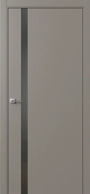 Межкомнатная дверь ПО БЭЙС 1/2 в цвете Тауп софт  со стеклом RAY серый