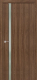 Межкомнатная дверь ПО БЭЙС 1/2 двустворчатая в цвете Орех натуральный со стеклом RAY белый