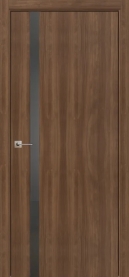 Межкомнатная дверь ПО БЭЙС 1/2 двустворчатая в цвете Орех натуральный со стеклом RAY серый