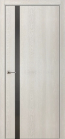 Межкомнатная дверь ПО БЭЙС 1/2 двустворчатая в цвете Дуб мраморный со стеклом RAY серый