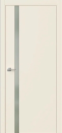 Межкомнатная дверь ПО БЭЙС 1/2 в цвете Крем софт со стеклом RAY белый