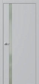 Межкомнатная дверь ПО БЭЙС 1/2 в цвете Скай софт со стеклом RAY белый