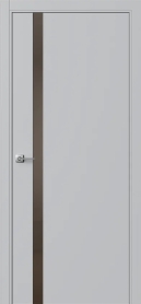 Межкомнатная дверь ПО БЭЙС 1/2 в цвете Скай софт со стеклом RAY бронза