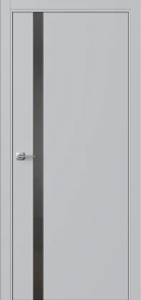Межкомнатная дверь ПО БЭЙС 1/2 в цвете Скай софт со стеклом RAY серый