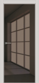 Межкомнатная дверь Aluform 5 в цвете ALUFORM со стеклом Зеркало бронза 