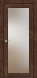 Межкомнатная дверь ПО Elegance 1 в цвете Дуб бурый со стеклом Сатинат Белый