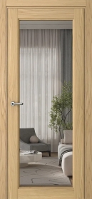 Межкомнатная дверь ПО Elegance 1 в цвете Дуб Грано со стеклом НОВЫЙ Грей Прозрачный